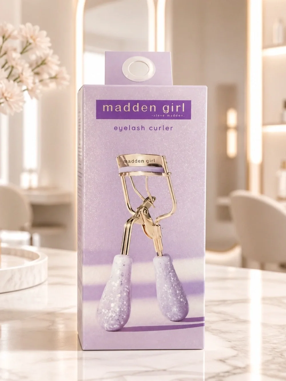 Madden Girl Eyelash Curler Purple Glitter Handles New